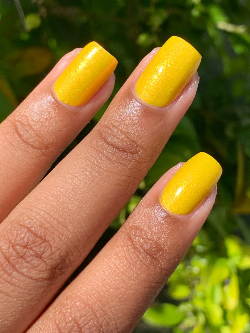 Yellow shimmer nail polish with radiant finish, inspired by '70s dance floors, from the Studio 54 Collection.