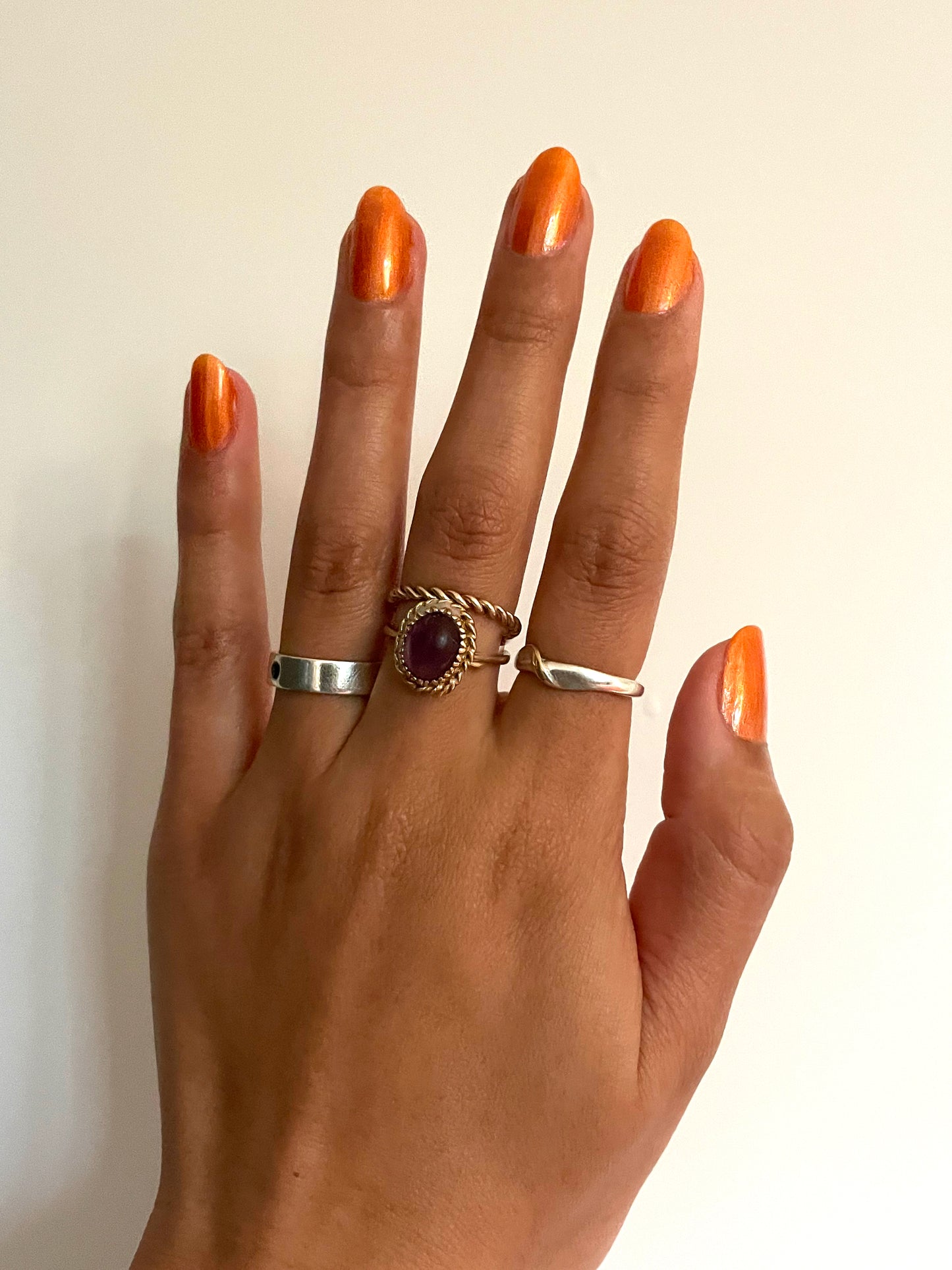 Orange copper shimmer nail polish with bold retro energy, from the Studio 54 Collection.